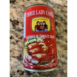 THREE LADY COOKS 10pcs SARDINES IN TOMATO SAUCE THREE LADY COOKS BRAND THAI FOOD