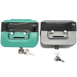 Portable Secure Metal Money Box, Mini Cash Box with Lock, CuiCanfla 2 Pieces Metal Cash Box, Mini Safe Lock Box, Money Box for Coin Collection in Daily Sale