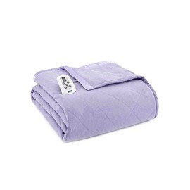 Shavel Home Products Micro Flannel Blanket Queen Size Heated Blanket with 10 Settings, Programable Heating Blanket, Luxuriously Soft Heated Throw Blanket, Rapid Heating Thermal Blanket – Amethyst
