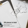 100Pcs Star Binder Clips Hollow Out Cartoon Style Strong Clamping