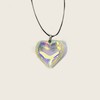 COLORFUL BLING Chunky Glass Puffy Heart Choker Necklace Coloured Glaze