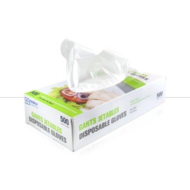 Family essentials 500 Pieces Disposable Gloves, Safe For Food Handling, One Size Fits Most.