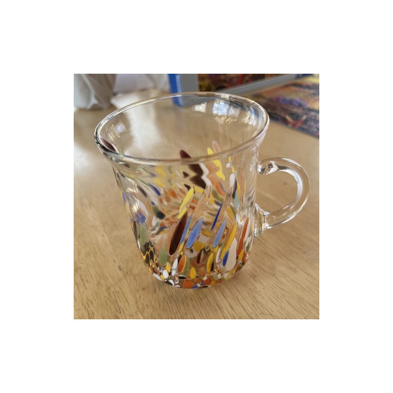 Murano NEW Murano Confetti Studio Art Glass Mug Hand Blown