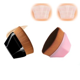 MQAPZLS Makeup Brush 2PC, Flawless Foundation Make-Up Brush, Flat Top High-Density Makeup Brush, Multi-Purpose Mixed Brush For Concealer, Cream, Face Cream, Powder, Etc