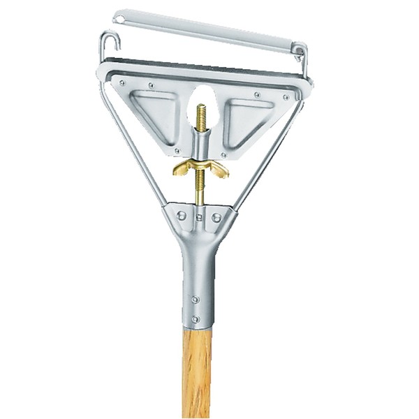 UNISAN Quick Change Metal Head Mop Handle for #20 and Up Heads, 63 Inch Wood Handle (605)