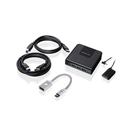 IOGEAR 4x2 USB 3.0 Peripheral Sharing Switch with USB-C Adapter, GUS432CA1KIT