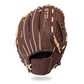 Franklin Sports Baseball Gloves - RTP Pro Adult + Kids Baseball Mitt - Mens + Kids Outfield Fielders Glove - Brown Pigskin Leather - 10"