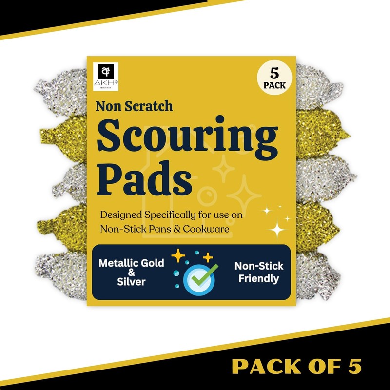 AKH® Non Scratch Scouring Pads | Pack of 5 |