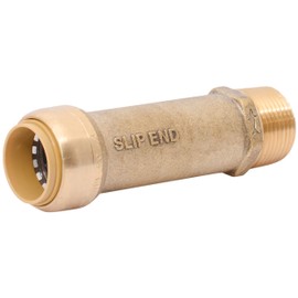 SharkBite 3/4 Inch MNPT Slip Adapter, Push to Connect Brass Plumbing Fitting, Copper, CPVC, U3134LFA