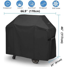 Cubierta para Parrilla, MCSWKEY Cubierta Resistente al Agua para Parrilla de 210D Oxford Tela, Cubierta Parrilla Asador Protector Exterior Funda Barbacoa (66" x 46" x 24"), Antirayos UV, Polvo, Viento