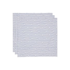Jollein Musselin Tuch Baby - Miffy Stripe, Navy - 3er Pack - 70x70cm - 100% Baumwolle - OEKO-TEX Zertifiziert - Spucktuch Baby - Blau mit Streifen