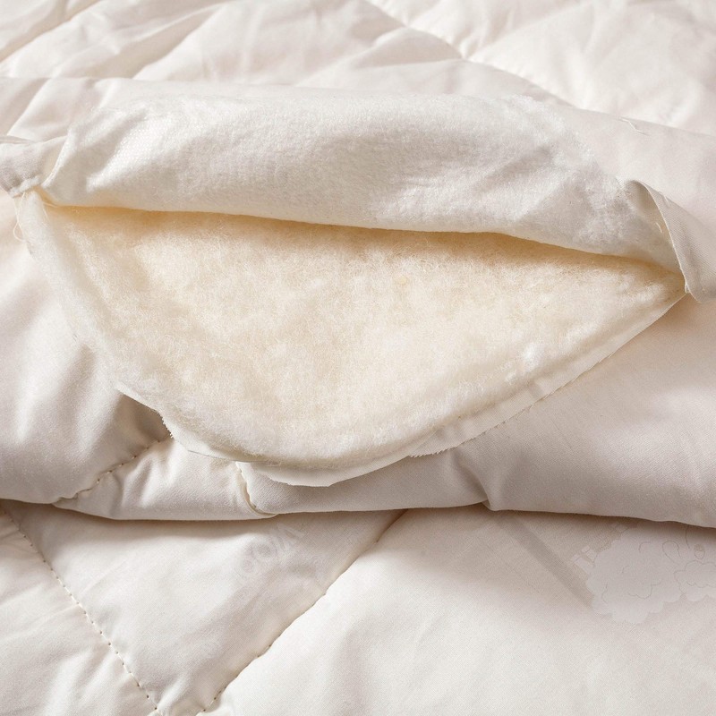 100% Wool-Filled Down Alternative Comforter, Hypoallergenic, Made from Sheep Wool,