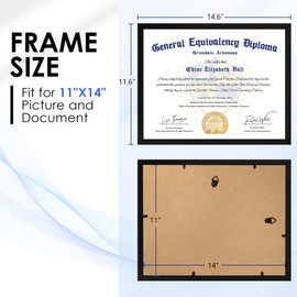 FIXSMITH 11x14 Diploma Frame, Black Picture Frame with Clear Plexiglass, 6 Pack Certificate Frame for Wall Display, 11x14 Document Frame, High School Diploma Frame