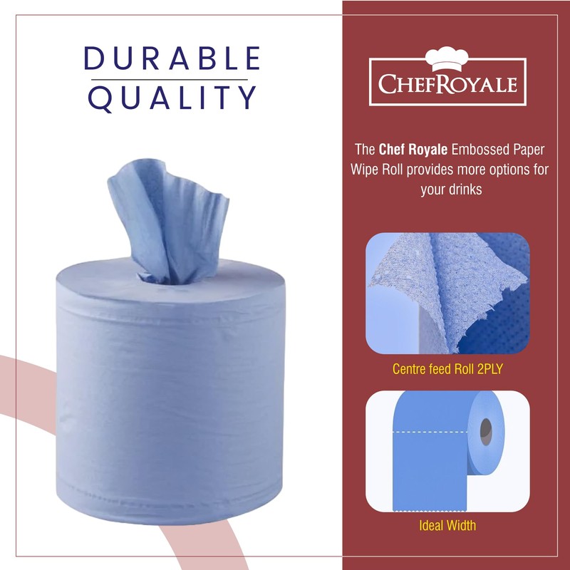 Chef Royale Multipurpose Kitchen Rolls - Pack of 4, Blue