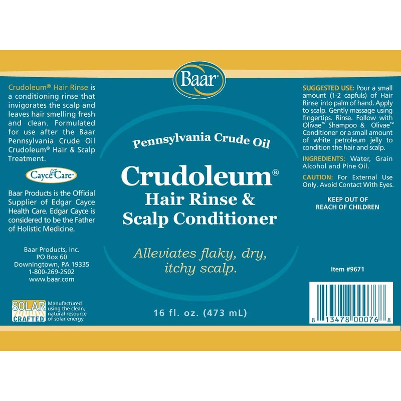 Baar Crudoleum Scalp Conditioner & Rinse, 16 Fl. Oz