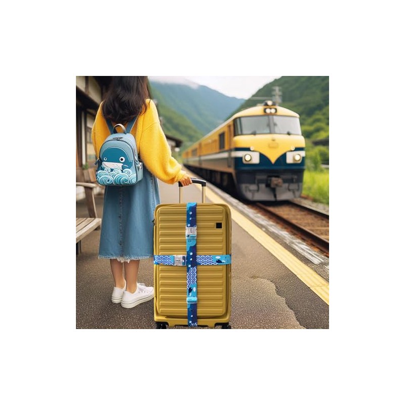 Teeoff 2 Pack Elastic Luggage Straps Adjustable Suitcase Belts Travel