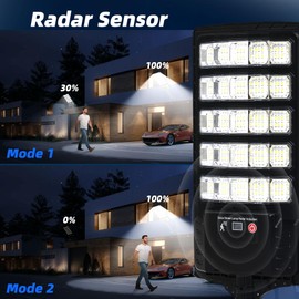 FOWSEEK Solar Street Lights Outdoor Waterproof, 2 Pack High Lumen Solar Outdoor Flood Lights with Motion Sensor, Lamparas Luces Solares para Exteriores Dusk to Dawn Commercial Lighting for Yard