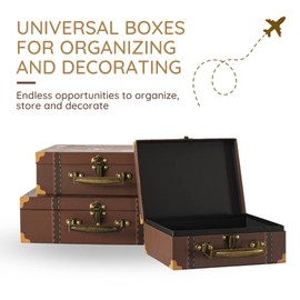 SLPR Paperboard Suitcases (Set of 3, Travel) | Decorative Boxes for Birthday Parties Wedding Decoration Displays Crafts Photo Shoots