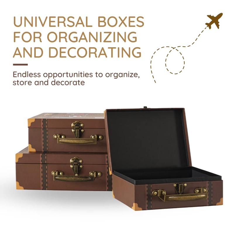 SLPR Paperboard Suitcases (Set of 3, Travel) | Decorative Boxes