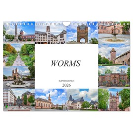 Worms Impressionen (Wandkalender 2026 DIN A4 quer), CALVENDO Monatskalender: Einmalig beeindruckende Bilder der Stadt Worms (CALVENDO Orte)