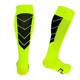 Kid's Soccer Socks, Youth Soccer Socks (Neon/Black)
