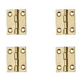 4 Pcs 1" Door Hinges Brass Folding Hinges for Gate Window Closet Drawer Boxes