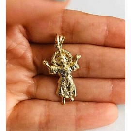 Alex and Elsa 10K Solid Gold Baby Jesus, Divine Child Pendant, 1.25" / 32mm 10K Gold  -G45