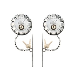 Road Superior Truck Parts Keyed Alike Pair 3 1/2” Nominal 5.5 TPI Locking Aluminum Diesel Fuel Caps For Kenworth Trucks