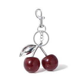 shishiruyizhong Cute Cherry Keychain Bag Charm Accessory Purse Charm Gifts for Women Car Keys Decor Gifts Stuff Accessories (Silver)