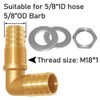 Uenede 2PCS Solid Brass 90°Elbow Barb Bulkhead Fitting 5/8”OD Barb