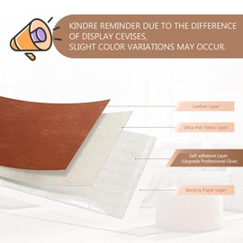 Leather Repair Patch Self Adhesive, 4X63 inch Leather Repair Kit for Furniture, Leather Repair Tape for Car Seat, Sofa, Couch, Chair, Handbag, Recliner (Glossy Light Brown)