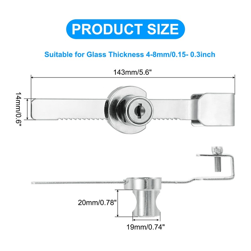 PATIKIL 12 Pack Sliding Glass Door Ratchet Lock with 24