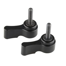 CAMVATE M4 15mm 蝶ナット 手回しネジ 調整可能 ロッドクランプ ロック レールブロック ロッドサポート 用 黒 2点
