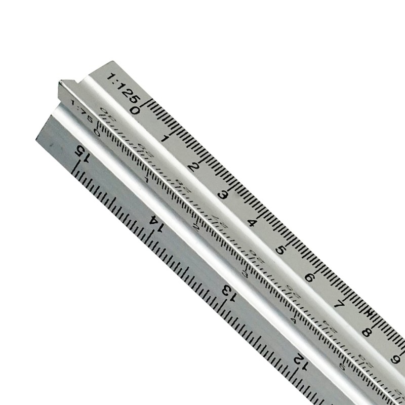 Dapetz ® Triangular Aluminium Tri Scale 300mm Metal Ruler Architects