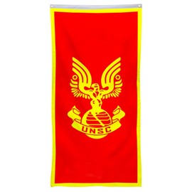 Aihccy Inspired UNSC Banner Flag Game Banner Man Cave Bed Room Home Office Party Decor 20x40 Inch (Red)