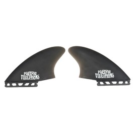 Pacific Vibrations Twin fin Keel Rocket Fish fits Futures Base Surfboard New Fiberglass Resin Tint Smoke Pacific Vibrations