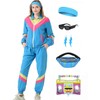 Coseaon 80s Tracksuit for Women Retro Windbreaker Outfit 90s Color