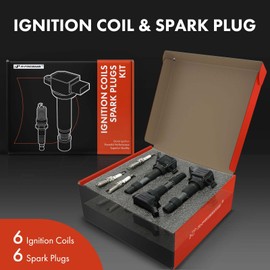 A-Premium Set of 6 Ignition Coil Pack and Iridium Spark Plugs Compatible with Kia Sedona 2018-2020, Telluride 2020-2023, Cadenza 2016-2020, Sorento 2018-2020 & Hyundai Palisade & Genesis G80