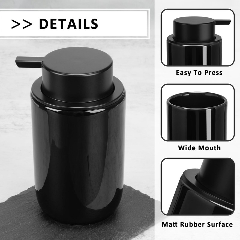 Soap Liquid Dispenser Ceramic with Easy-to-Press Pump Hand Liquid Dispenser