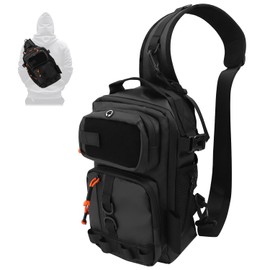 VKVXCLON Fishing Backpack Tackle Storage Bag,Lightweight Outdoor Water-Resistant Fishing Shoulder Storage Bag for Fishing, Hunting,Camping and Hiking (Black)