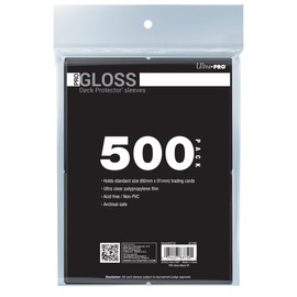 Ultra PRO - 500ct Black PRO-Gloss Standard Card Sleeve Deck Protector, Protect & Store Collectible Cards, Sports Cards, MTG, D&D Cards, Size for Standard Size Cards, High Clarity, Glossy