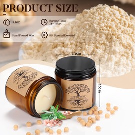 10 Jars Christian Religious Scented Candle Gift Bulk Women Set 3.5 oz Catholic Bible Verses Church Gift for Faith Mother's Day Friends Teacher Employee Inspirational Coworker(Amber,Tree)