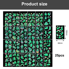 25 Pieces Unicorn Tattoo Children, Unicorn Tattoos Girls, Luminous Tattoos Children Black Light Tattoos Unicorn Tattoos Face Tattoo Tattoo Set Girls Unicorn Stickers Children's Tattoo Set