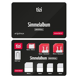 tizi Universal Simmelalbum - Practical SIM Card Scrapbook (SIM Organiser) with SIM Adapters and SIM Eject Pin