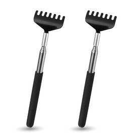 Set of 2 Back Scratchers – Stable & Extendible – Telescopic Rod with Wide Scratching Hand Against Itching – Scratching – Massager as Back Crawler