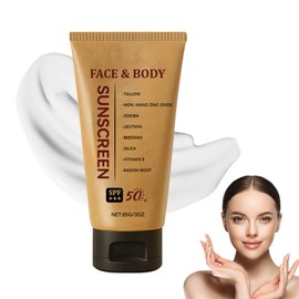 Mineral Tallow Sunscreen SPF 50+,Organic Natural Tallow Sunscreen, Clean Non-Greasy Formula for Face and Body, Moisturizer for Women and Men