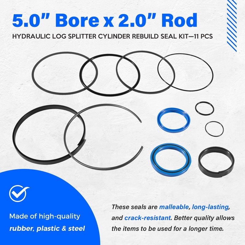 Replace for Hydraulic Log Splitter Cylinder Rebuild Seal Kit, Fit
