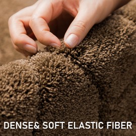 Large Bathroom Rugs Runner, 24x59 Extra Soft Absorbent Shaggy Long Bath Mats, Non-Slip Machine Washable Modern Bath Carpet Runner for Bathroom Laundry Room Kitchen (Brown)