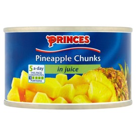 ( 6 Pack ) Princes Pineapple Chunks with Juice 227g (Drained Weight 136g)