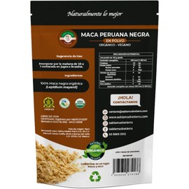 SABIA MADRE TIERRA - Maca Negra Peruana 250g - ORGANICA CERTIFICADA- 100% PURA -